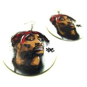 Tupac Shakur - Wood Earrings